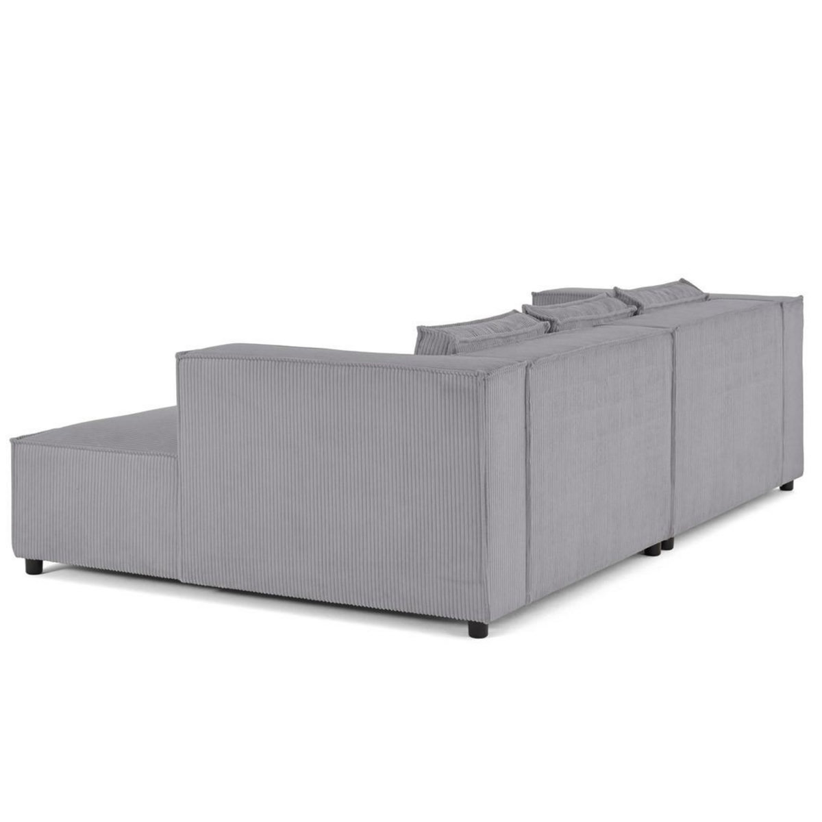 LISA DESIGN Stella - canapé droit 3 places avec double méridienne - assise profonde - en velours côtelé