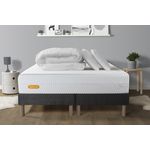 SEPTNUITS PACK Matelas + double sommiers gris  Memo Bio  Mousse à mémoire de forme 5 zones de confort Maxi épaisseur. Coloris disponibles : Gris