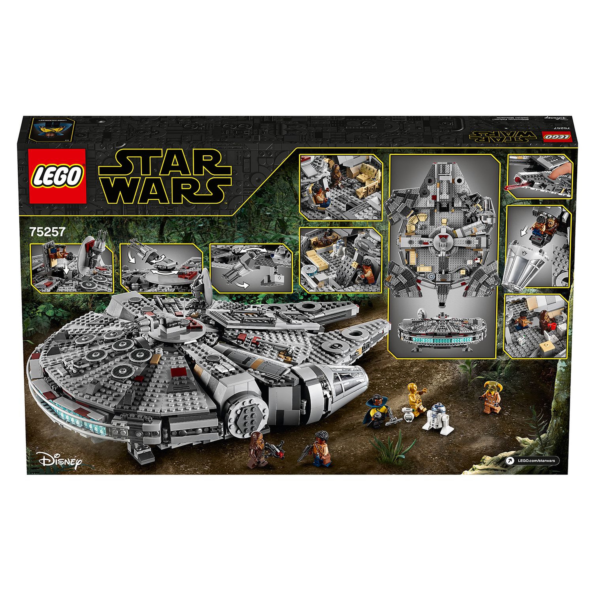 Voir la diapositive 4 : LEGO Star Wars 75257 - Faucon Millenium -  L'Ascension de Skywalker, À Construire avec Finn, Chewbacca, Lando, C-3PO, R2-D2