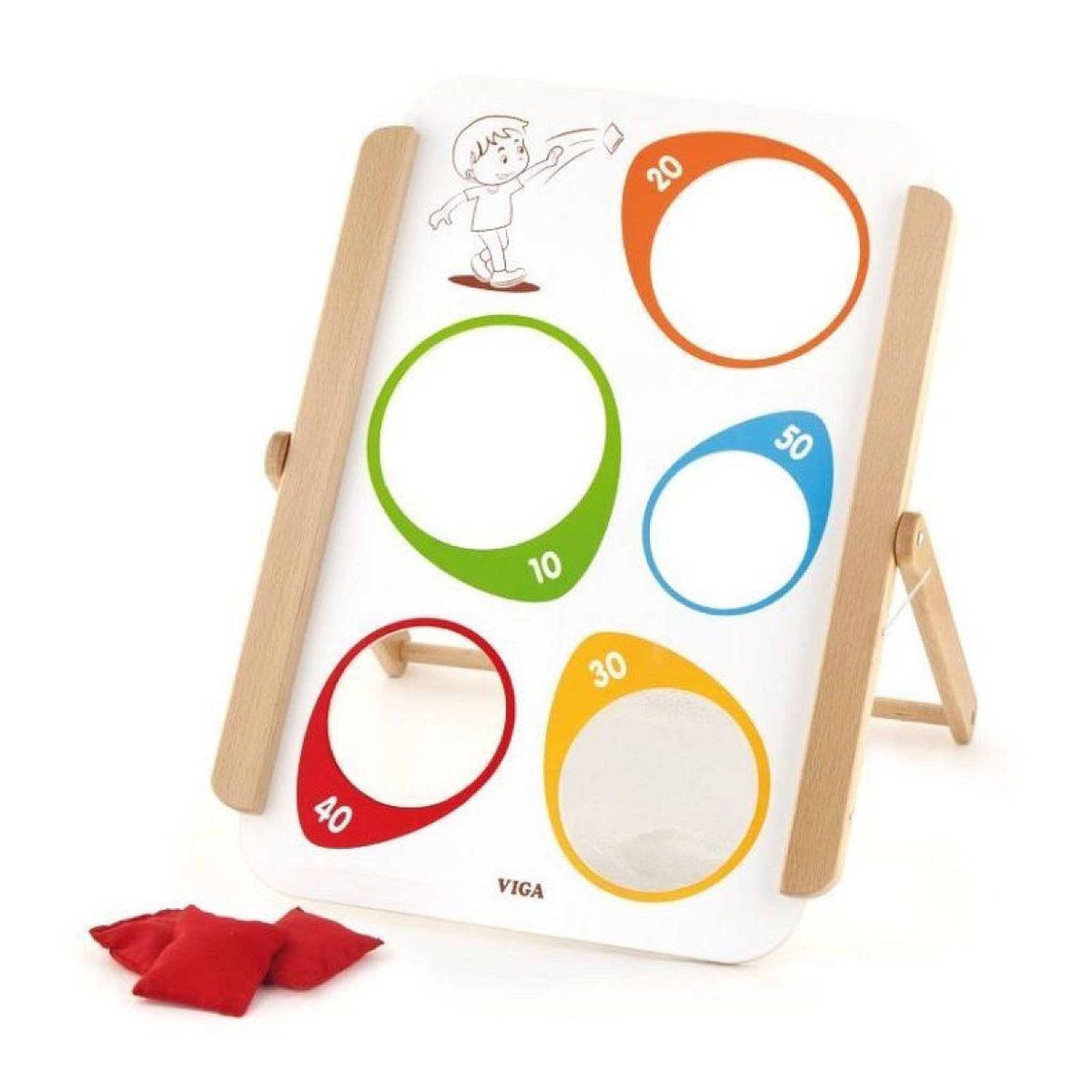 VIGA Jeu d'adresse  50667 - lancer de sacs sur cible en bois