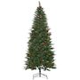Voir la diapositive 1 : HOMCOM Sapin de Noël artificiel décoré Ø 78 x 210H cm 746 branches épines grand réalisme 45 baies rouges