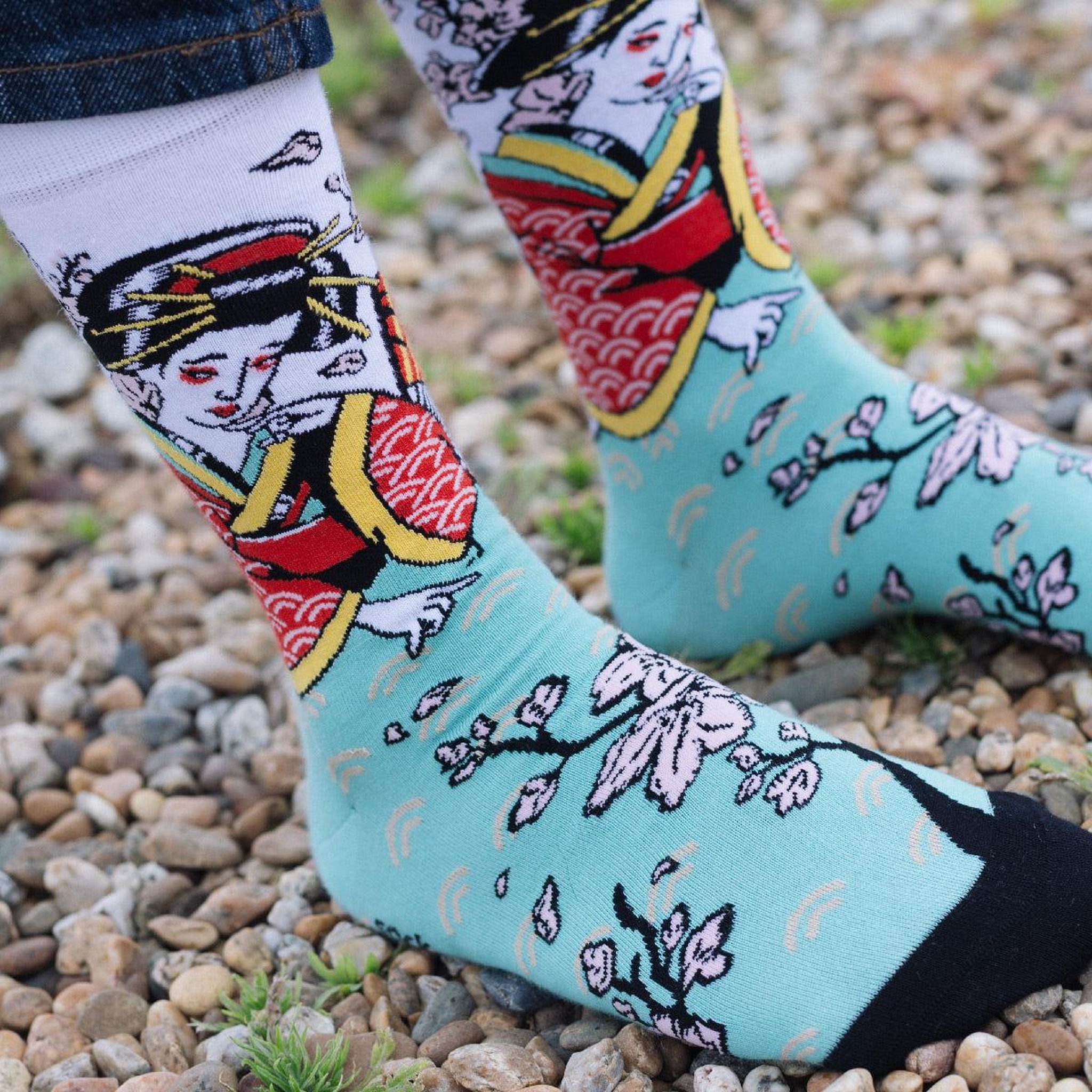 Voir la diapositive 5 : SOCK AFFAIRS Chaussettes tatouage traditionnel geisha