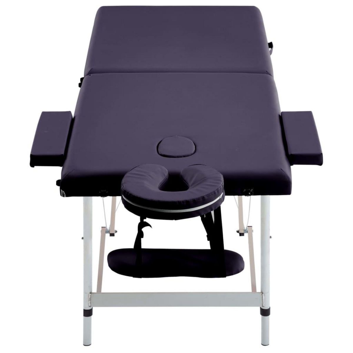 VIDAXL Table de massage pliable 2 zones Aluminium Violet