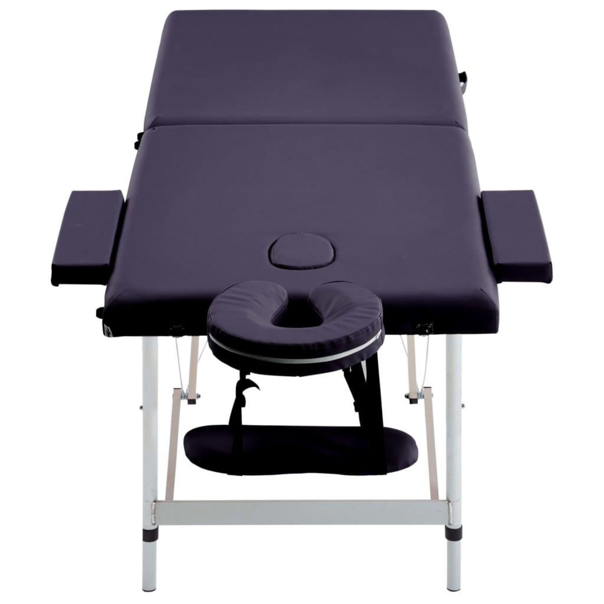 VIDAXL Table de massage pliable 2 zones Aluminium Violet