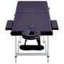 Voir la diapositive 3 : VIDAXL Table de massage pliable 2 zones Aluminium Violet