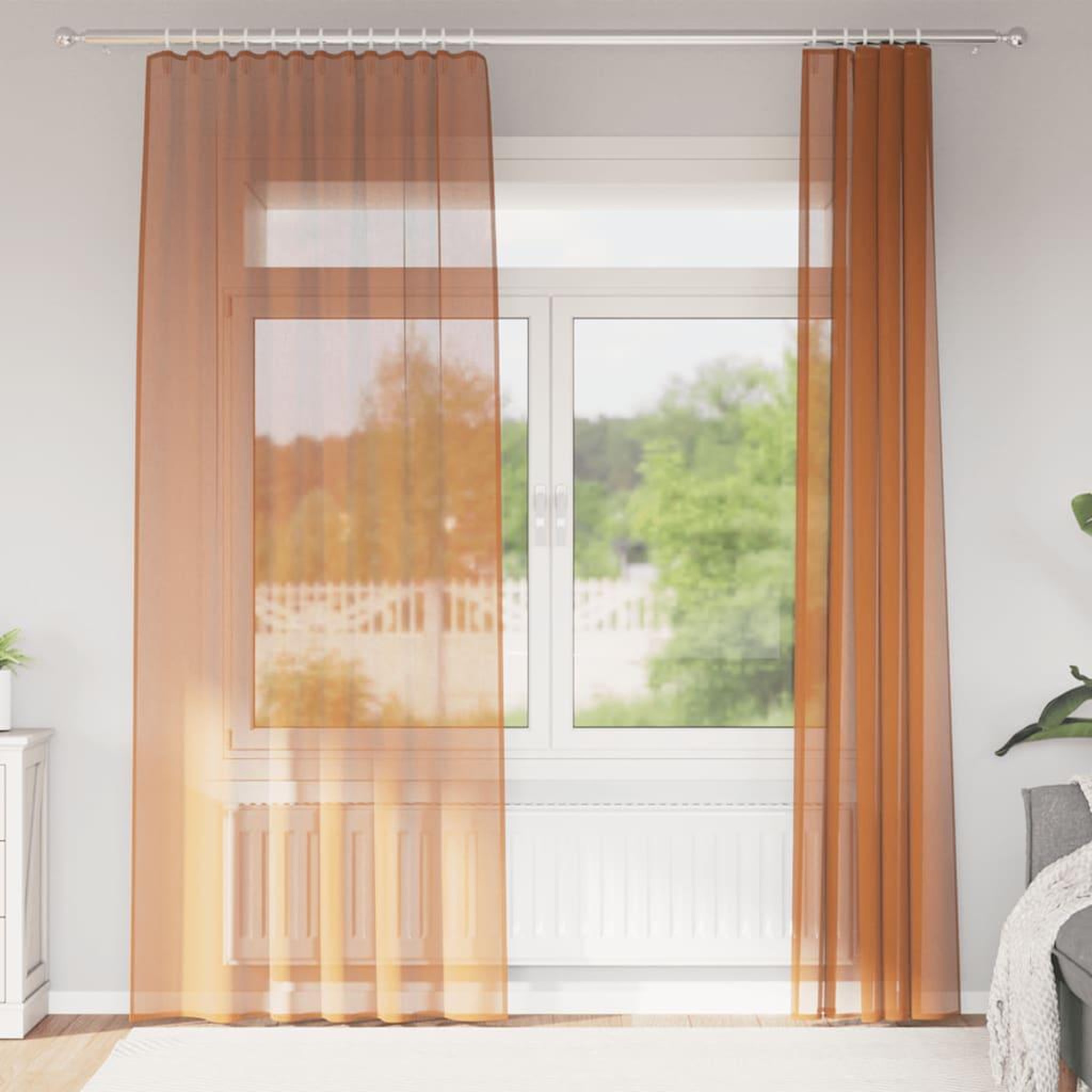 VIDAXL Rideaux en voile avec boucles 2 pcs terre cuite 140x225 cm
