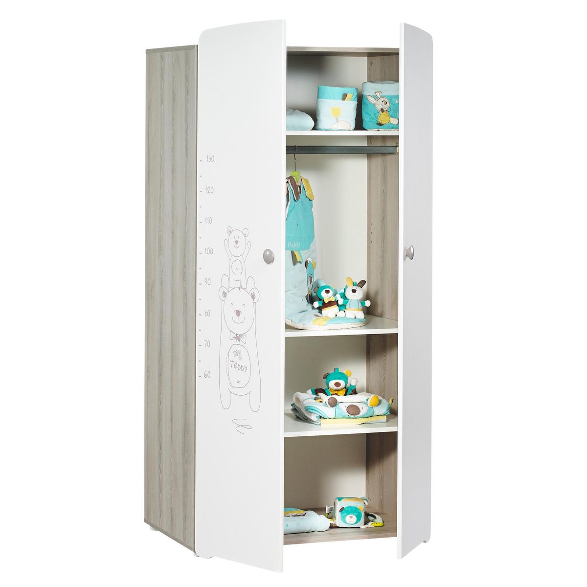 BABY PRICE Armoire chambre bébé 2 portes TEDDY