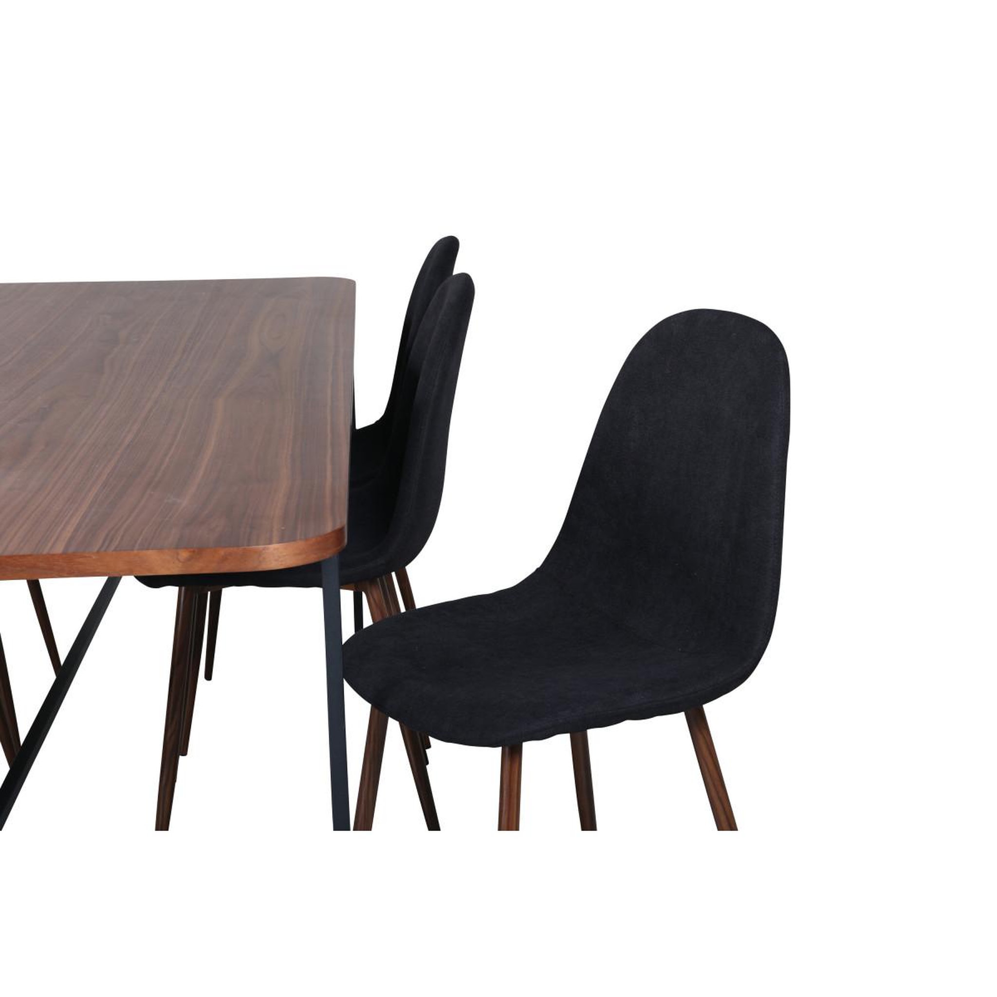 Voir la diapositive 6 : Paris Prix Ensemble table à manger & 6 chaises  uno & polar  200cm noyer & noir