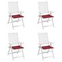VIDAXL Coussins de chaise de jardin 4 pcs rouge bordeaux 50x50x3 cm