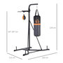 Voir la diapositive 3 : HOMCOM Portique sac de frappe plateforme station de boxe complète avec sac de frappe + poire de vitesse hauteur réglable 5 niveaux pompe à air fournie acier noir gris