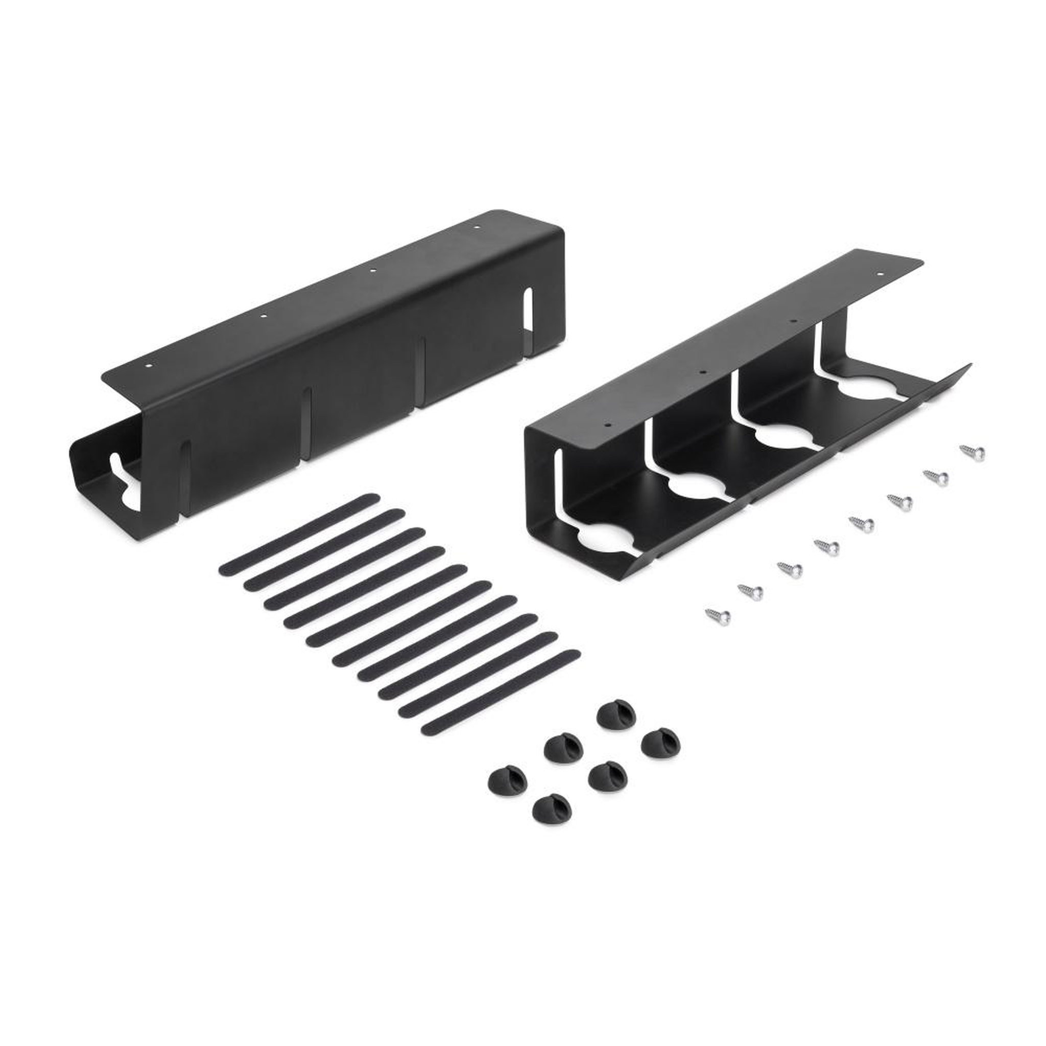 EMUCA SRL Lot de 2 Chemin de câbles sous le bureau -  Longueur 430 mm -  Acier -  Peint en noir