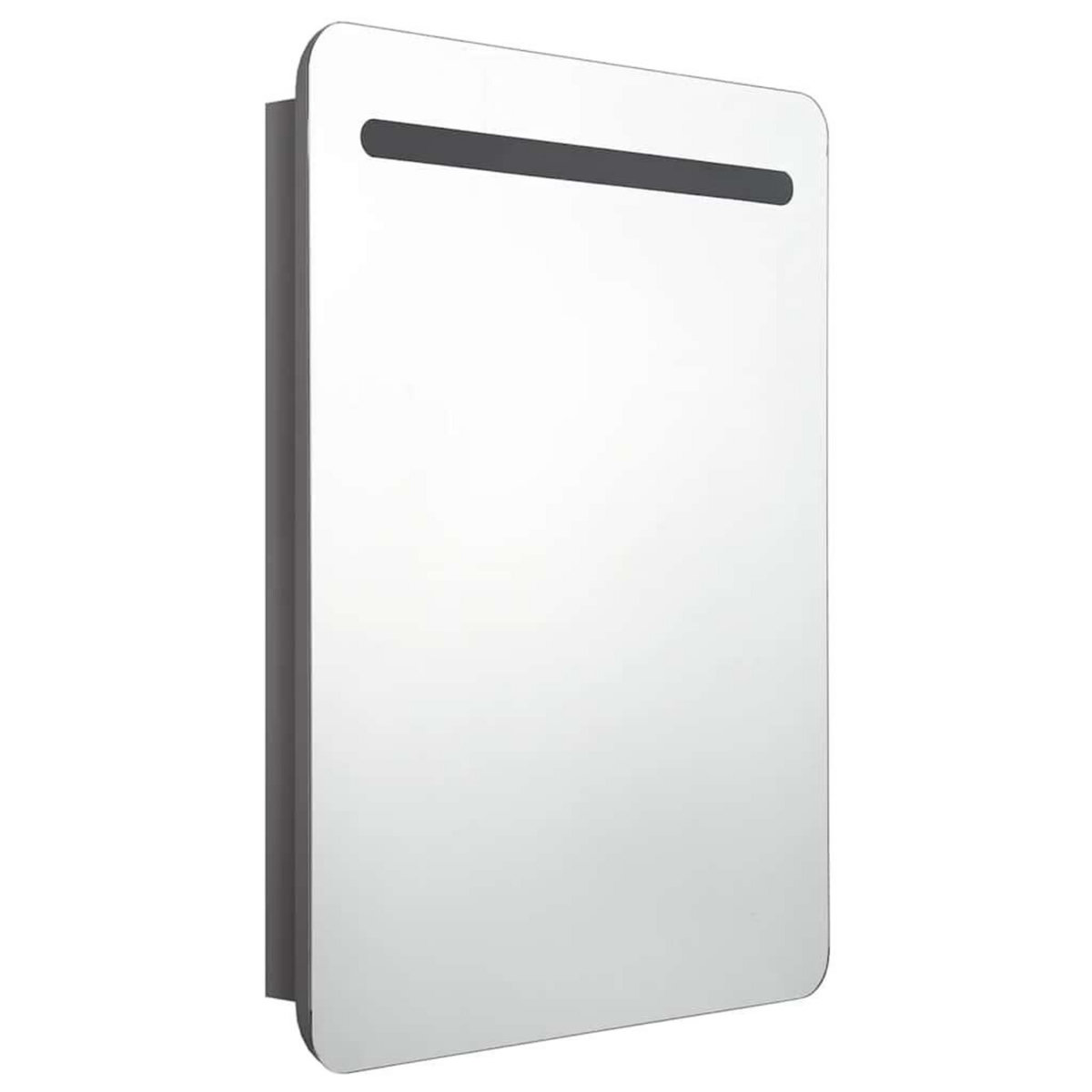 VIDAXL Armoire de salle de bain a miroir LED gris brillant 60x11x80 cm