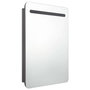Voir la diapositive 3 : VIDAXL Armoire de salle de bain a miroir LED gris brillant 60x11x80 cm