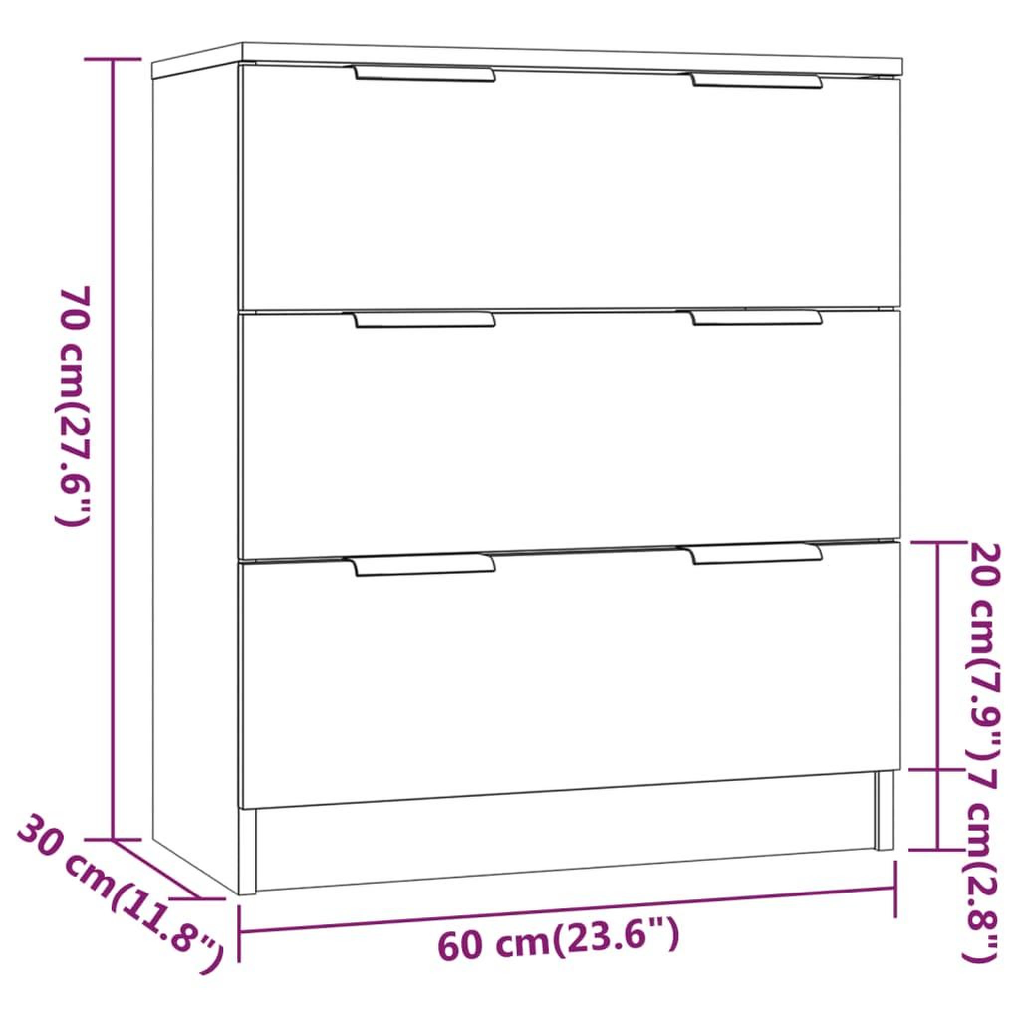 Voir la diapositive 6 : VIDAXL Buffets 3 pcs noir bois d'ingenierie