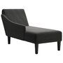Voir la diapositive 1 : VIDAXL Fauteuil long avec coussin et accoudoir droit noir tissu