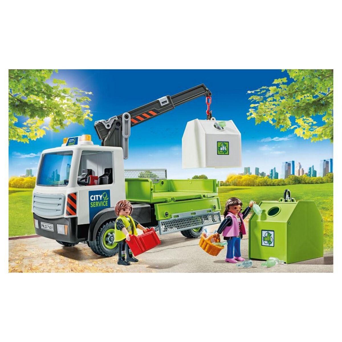 PLAYMOBIL 71431 Camion-grue de recyclage de verre