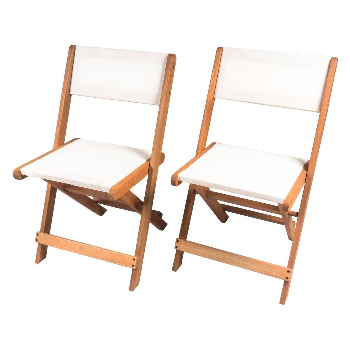 Habitat et Jardin Lot de 2 chaises pliantes en bois exotique  Seoul  - Maple - Beige