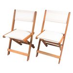 Habitat et Jardin Lot de 2 chaises pliantes en bois exotique  Seoul  - Maple - Beige