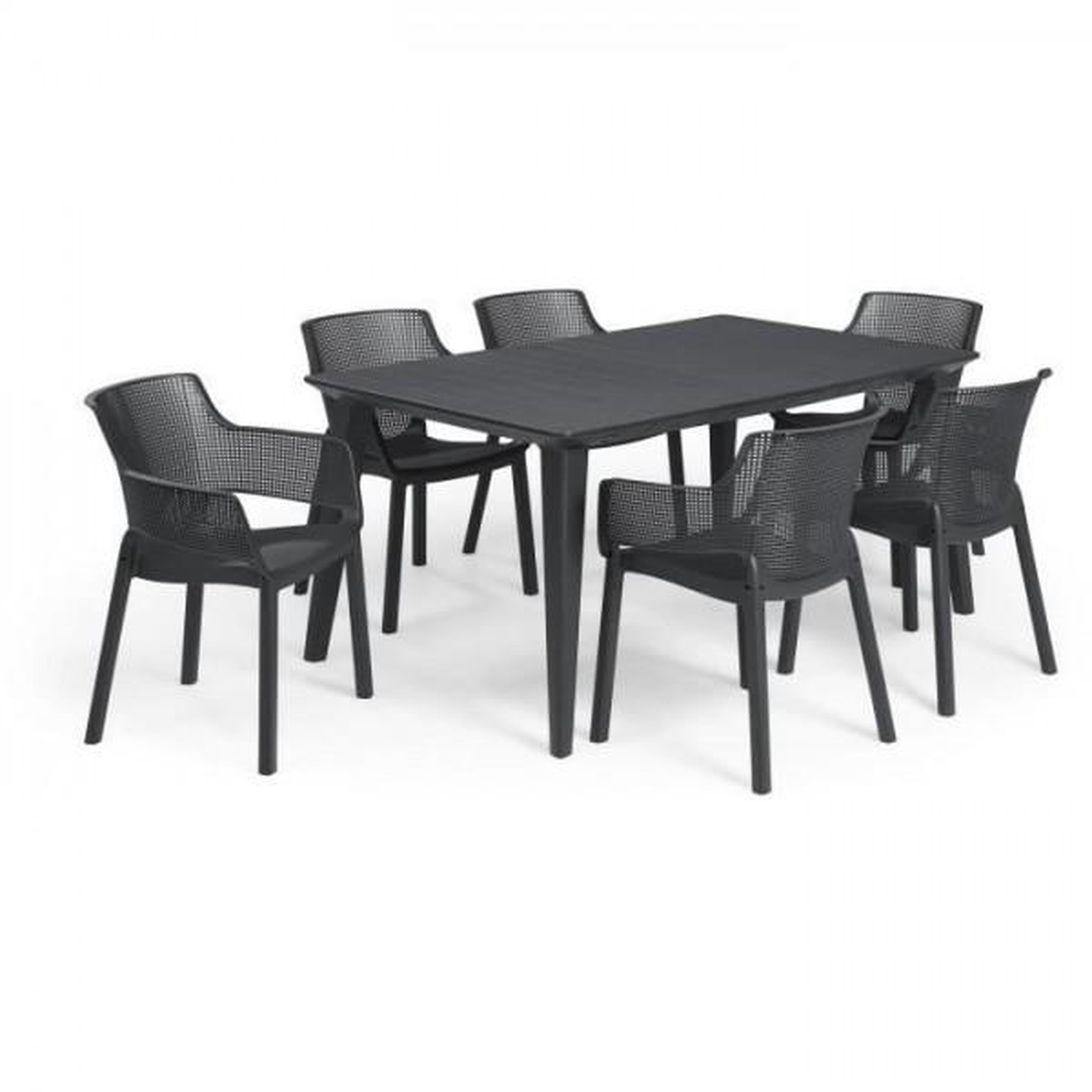 Voir la diapositive 5 : Keter Lot de 6 fauteuils de jardin - Allibert by KETER - ELISA - En résine - Coloris : gris graphite