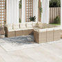 Voir la diapositive 1 : VIDAXL Salon de jardin 11 pcs avec coussins beige resine tressee