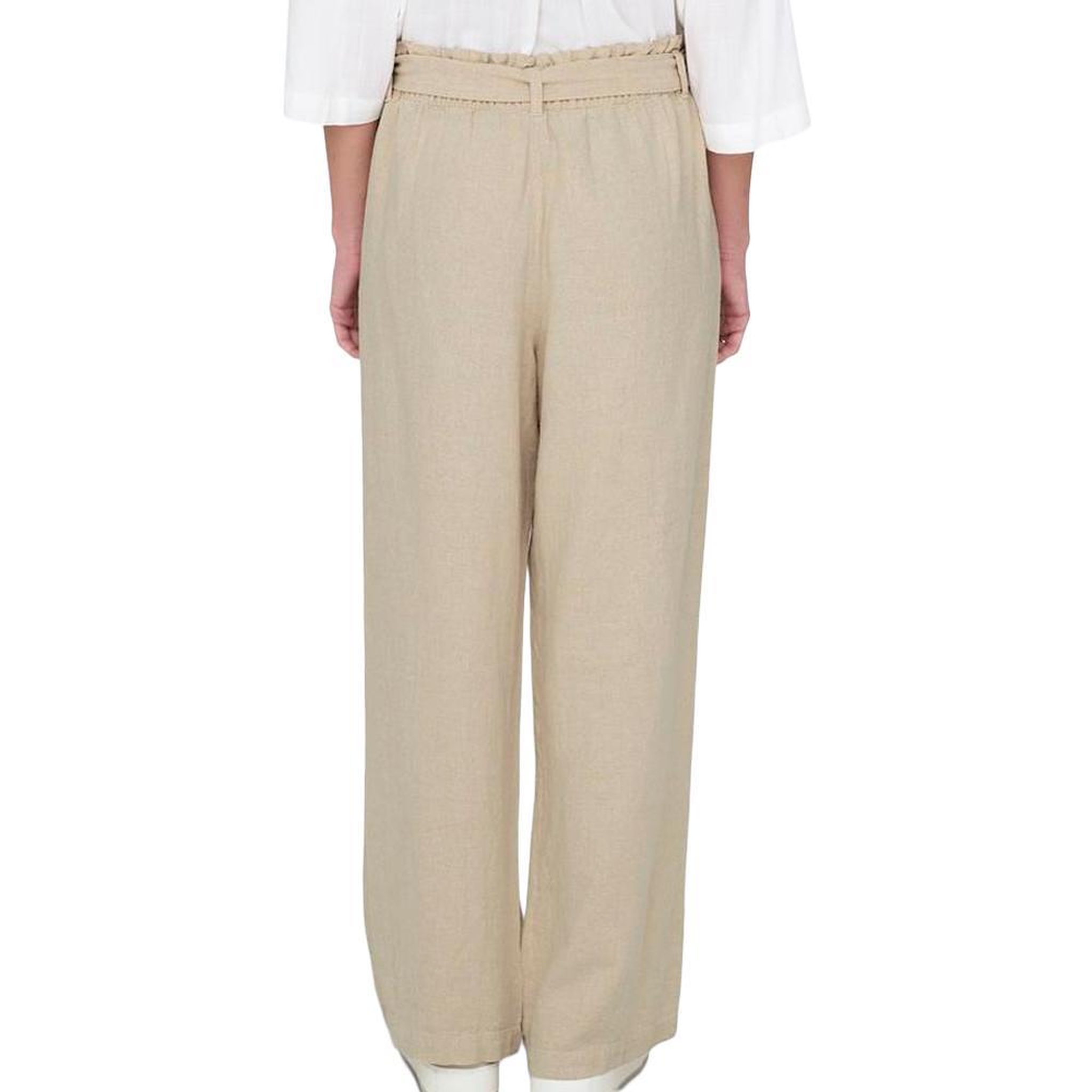 Voir la diapositive 2 : JACQUELINE DE YONG Pantalon en lin Écru Femme JDY Say