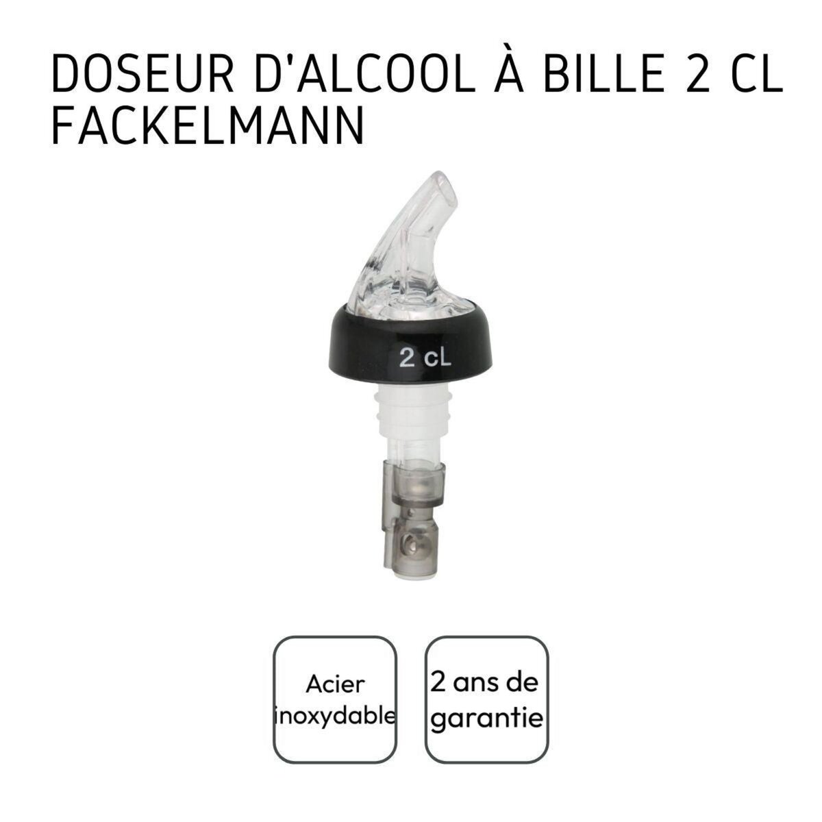 Fackelmann Lot de becs verseur doseur à alcool 2 cl avec bille Fackelmann Bar Concept