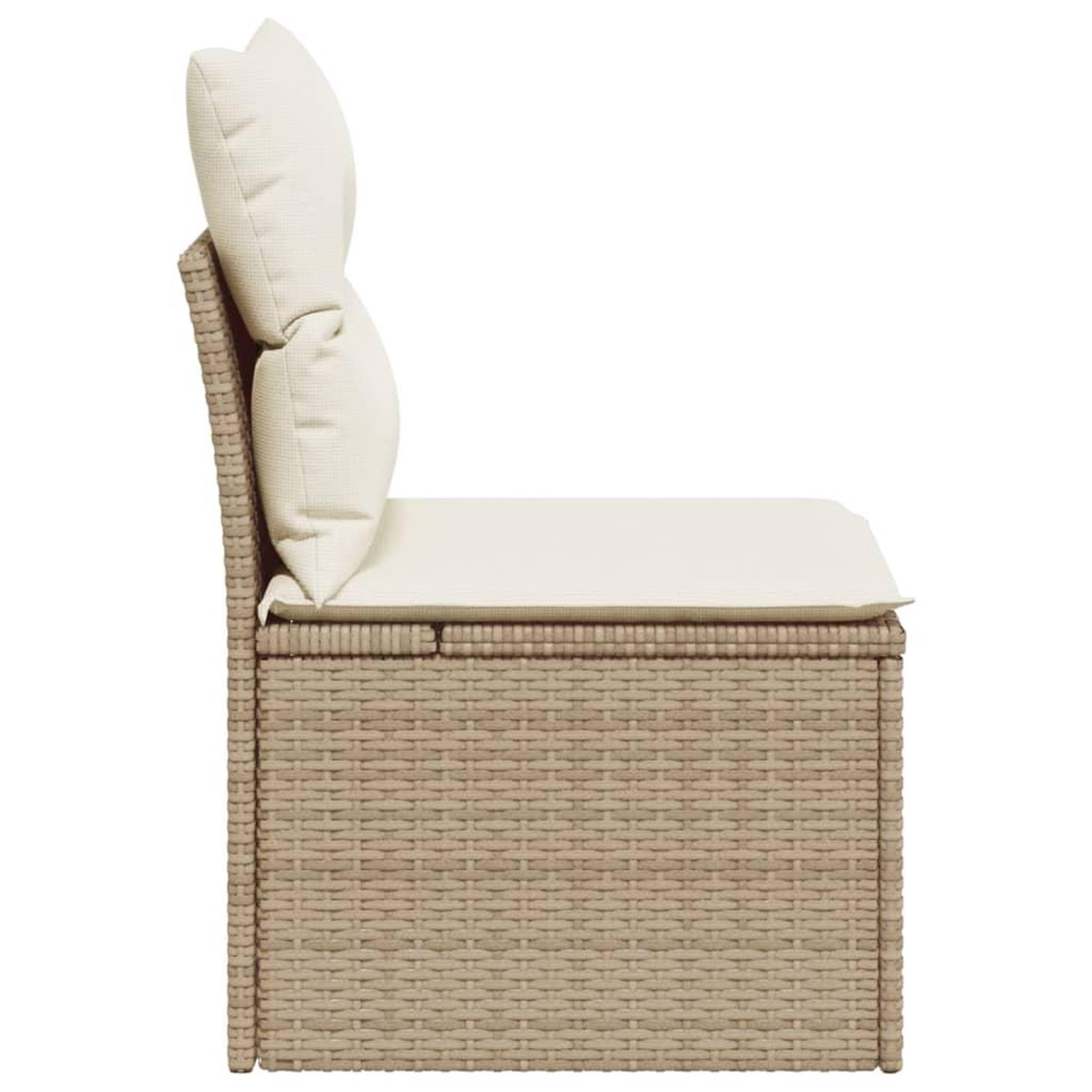 Voir la diapositive 5 : VIDAXL Chaise de jardin sans accoudoirs avec coussins beige poly rotin
