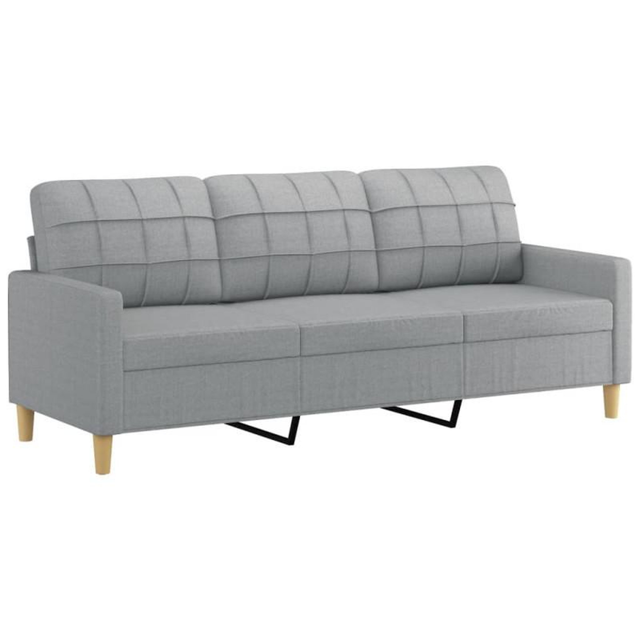 Voir la diapositive 5 : VIDAXL Ensemble de canapés 3 pcs avec coussins Gris clair Tissu