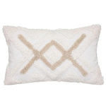 ATMOSPHERA Housse de Coussin  Tufté  30x50cm Ivoire & Lin