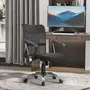 VINSETTO Fauteuil de bureau chaise de bureau réglable pivotant 360° fonction à bascule lin maille résille respirante noir