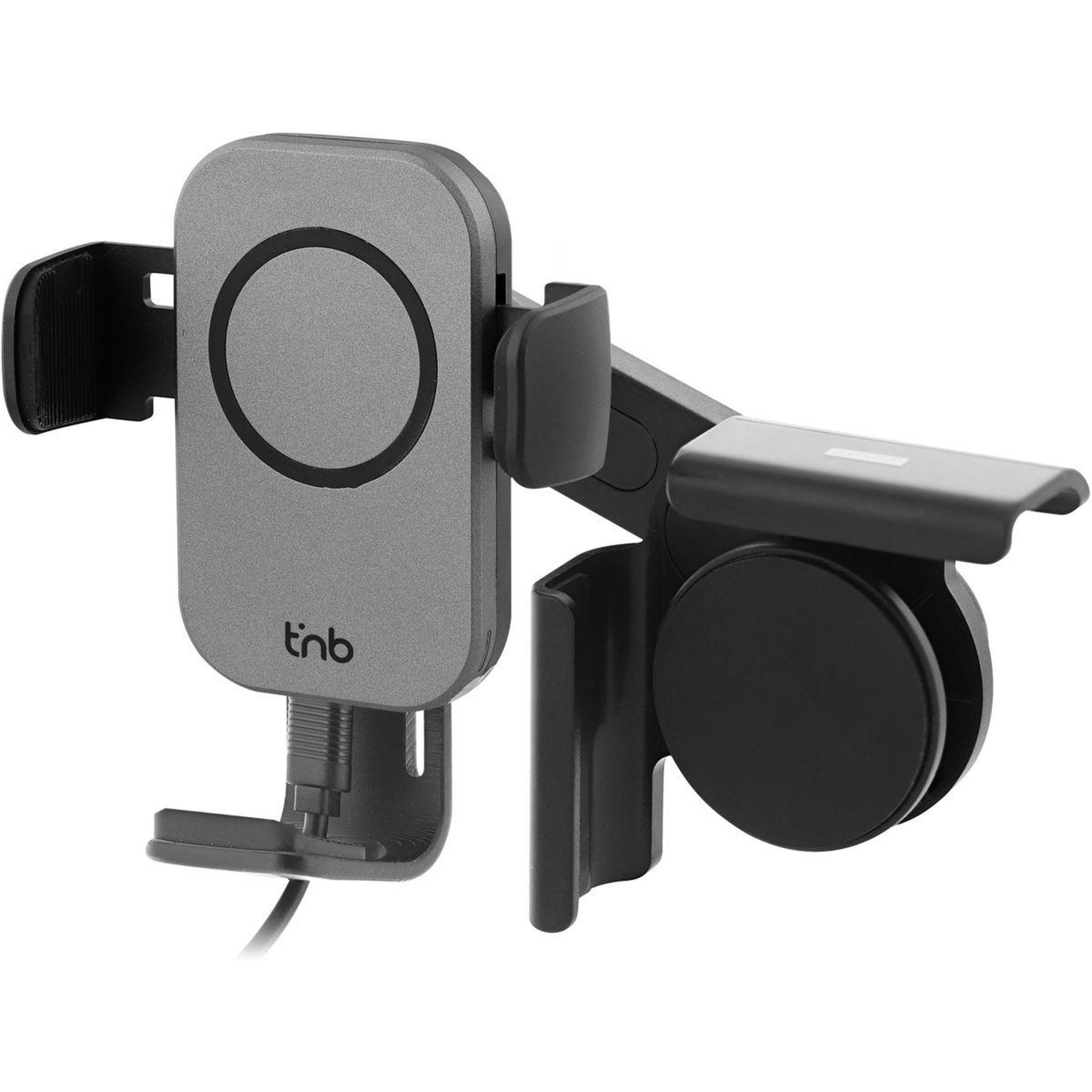 Voir la diapositive 3 : TNB Support smartphone 15w pour tesla noir et gris