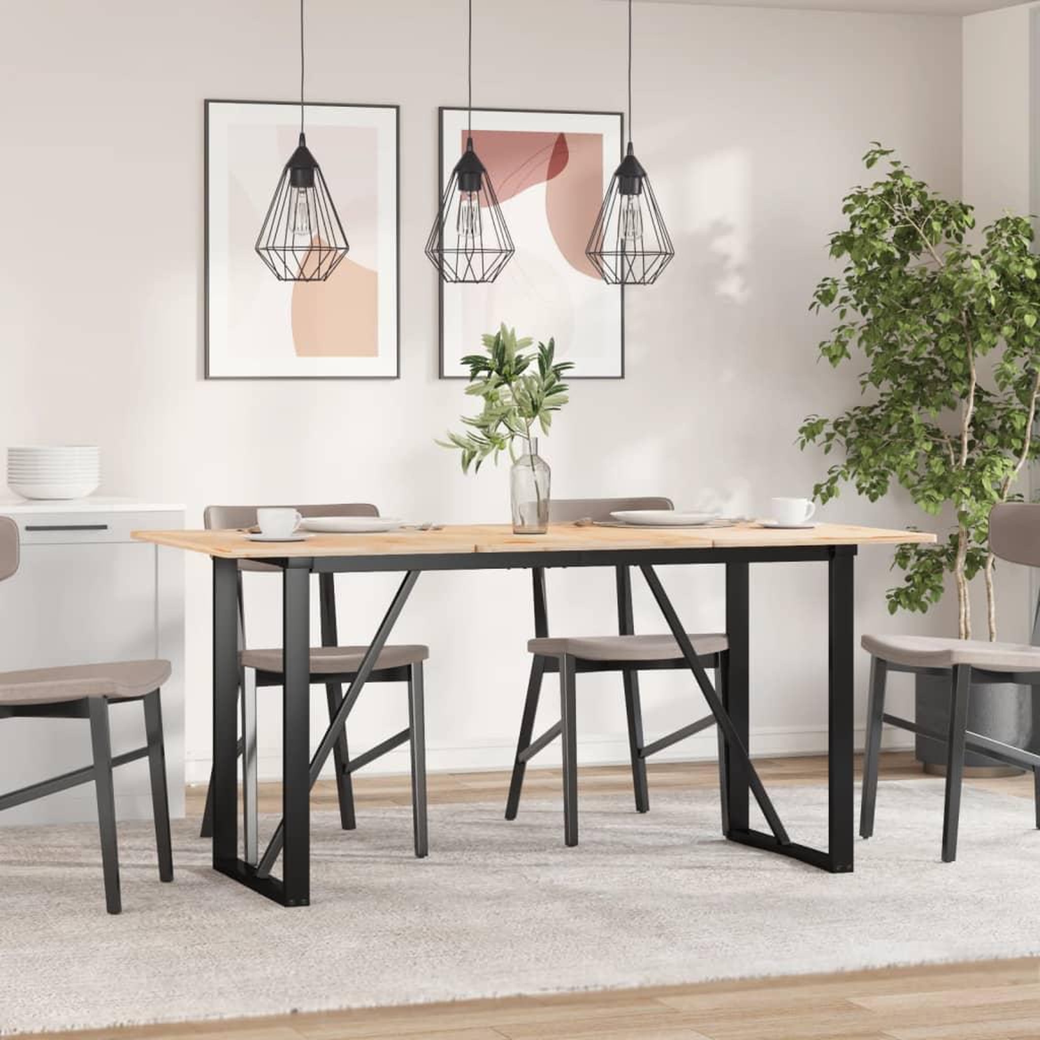 VIDAXL Pieds de table a manger cadre en O 140x60x73 cm acier