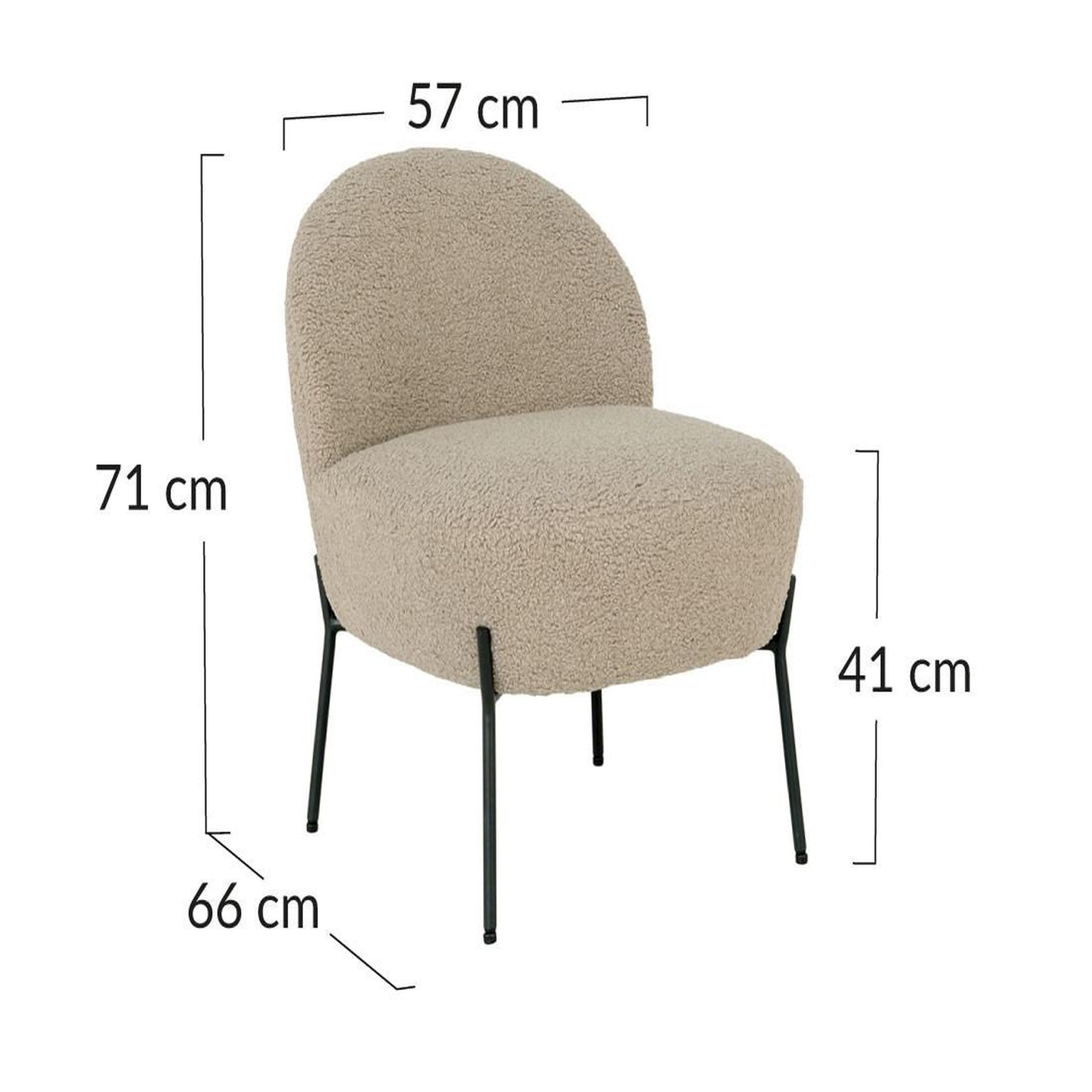 Voir la diapositive 6 : LISA DESIGN Renato - fauteuil avec pieds en acier - en tissu bouclette