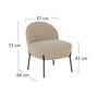 Voir la diapositive 6 : LISA DESIGN Renato - fauteuil avec pieds en acier - en tissu bouclette