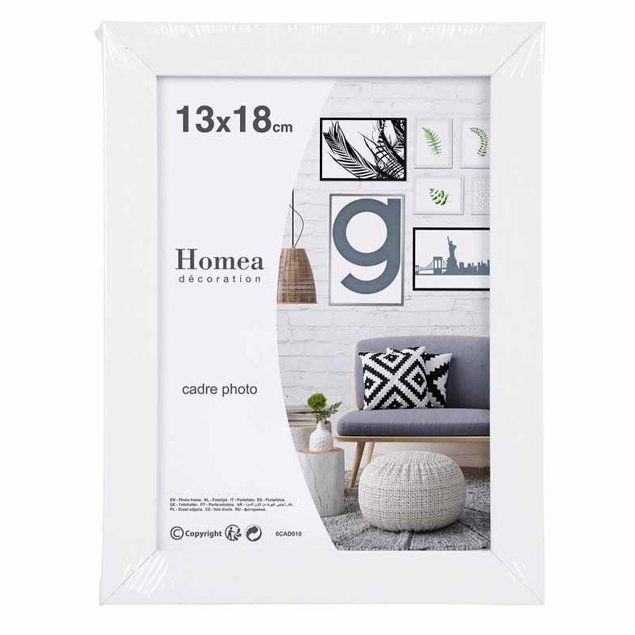 HOMEA Cadre Photo Déco  Pep's  13x18cm Blanc