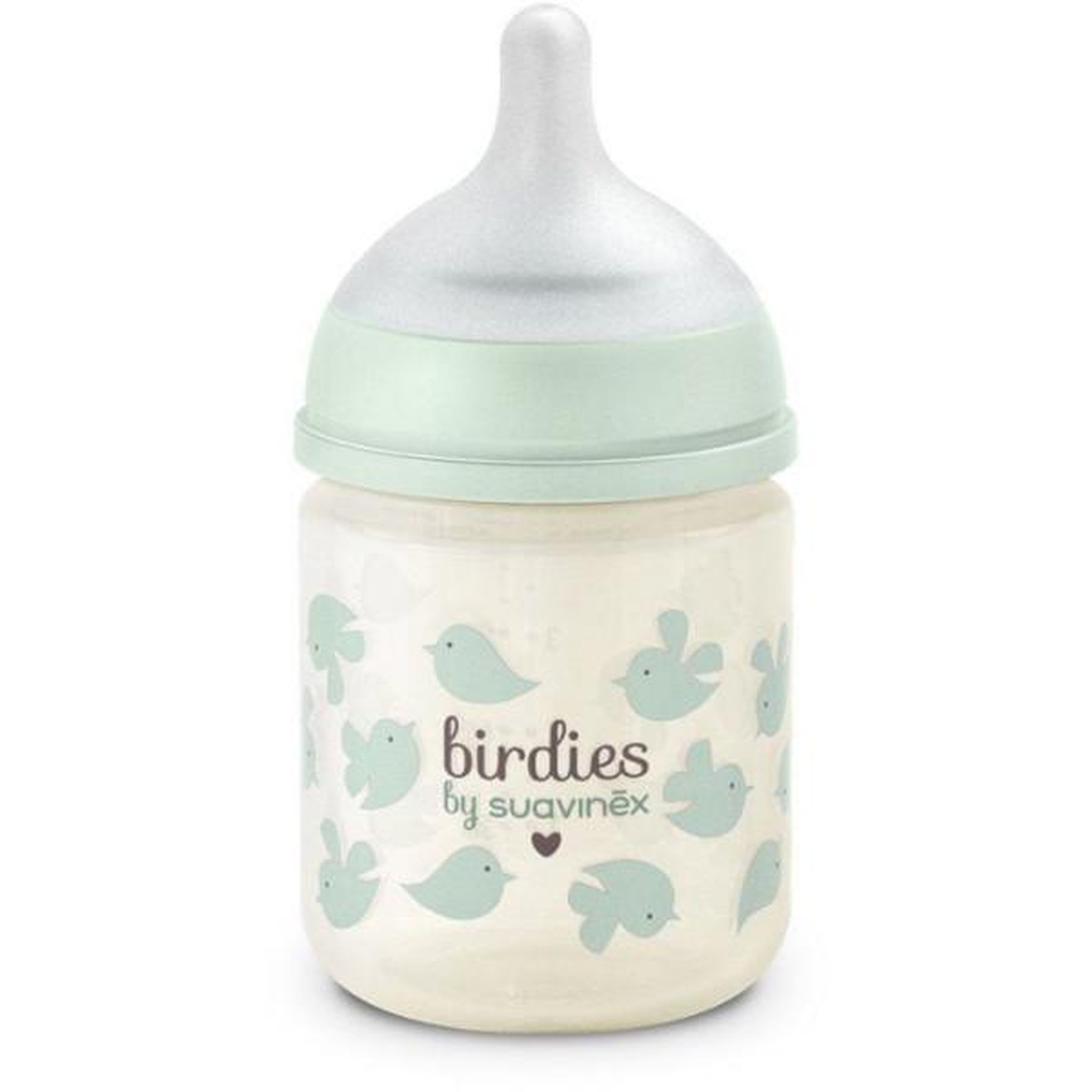 Suavinex Biberon verre - suavinex - birdies - tétine sx pro xs - 120 ml - 0 a 3 mois - vert