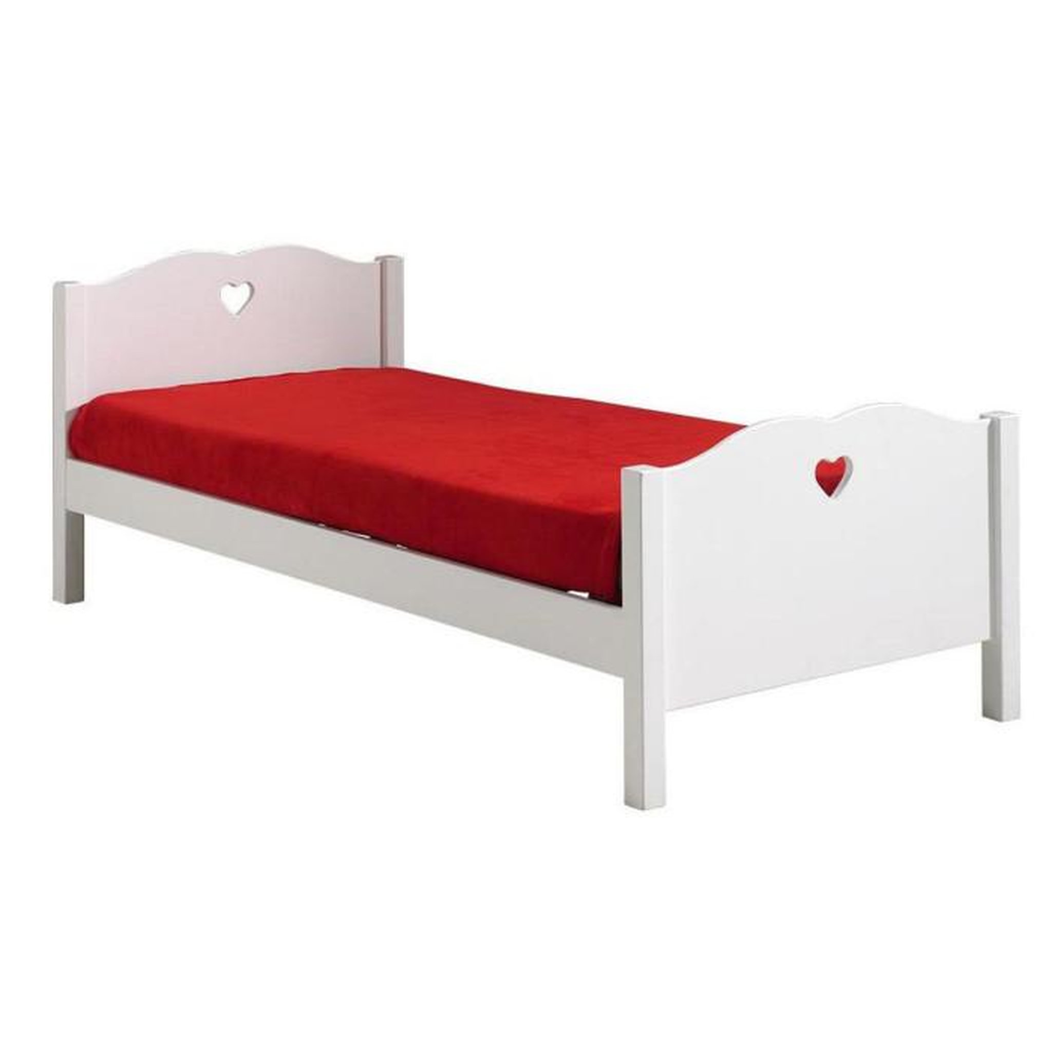 Voir la diapositive 2 : Paris Prix Pack - Lit Enfant, Chevet, Tiroir & Armoire  Amori  Blanc