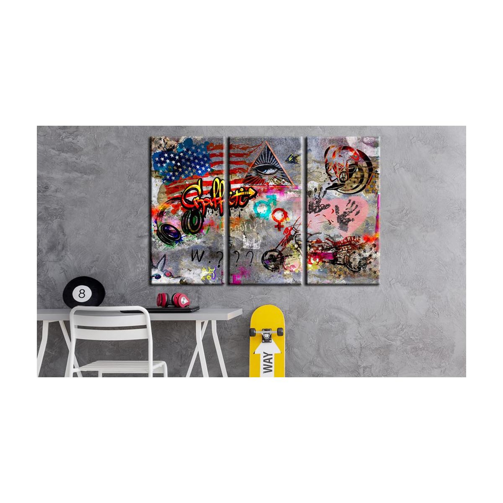 Voir la diapositive 2 : Paris Prix Tableau Imprimé  American Graffiti