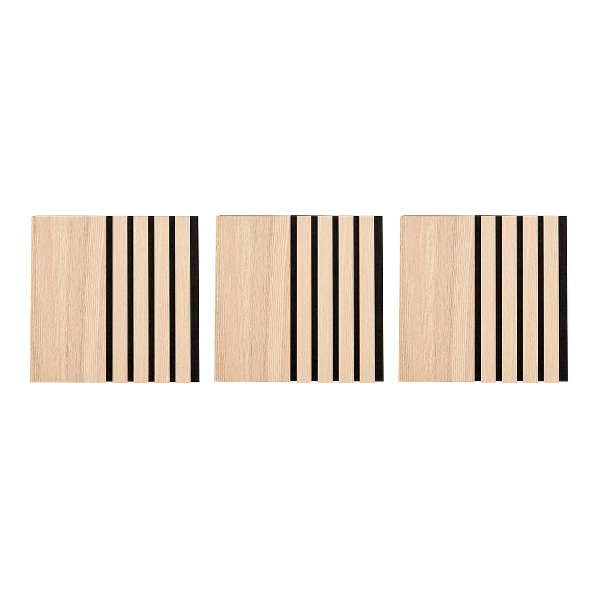 ATMOSPHERA Lot de 3 panneaux déco large  colva  30x30cm naturel