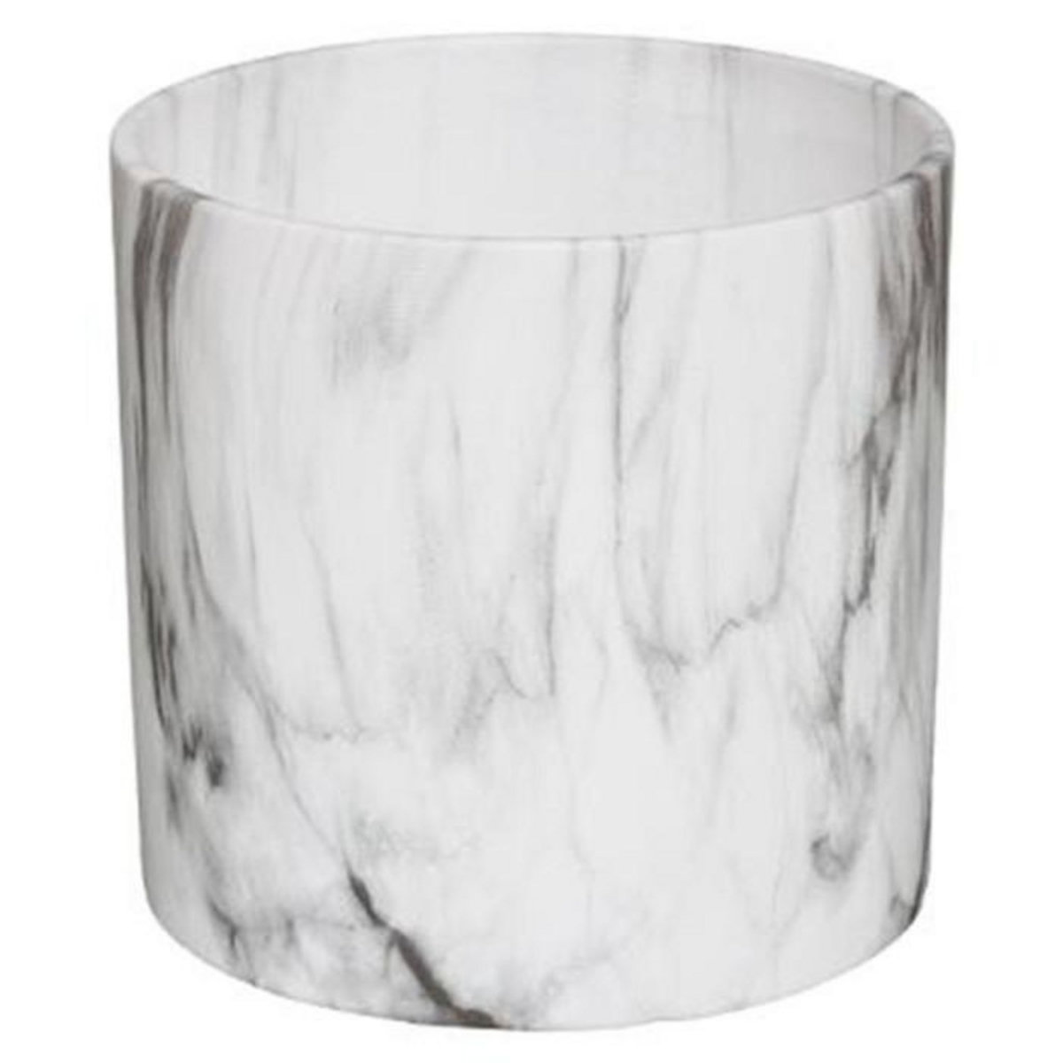 ATMOSPHERA Lot de 2 Cache-Pots  Effet Marbre  14cm Noir & Blanc