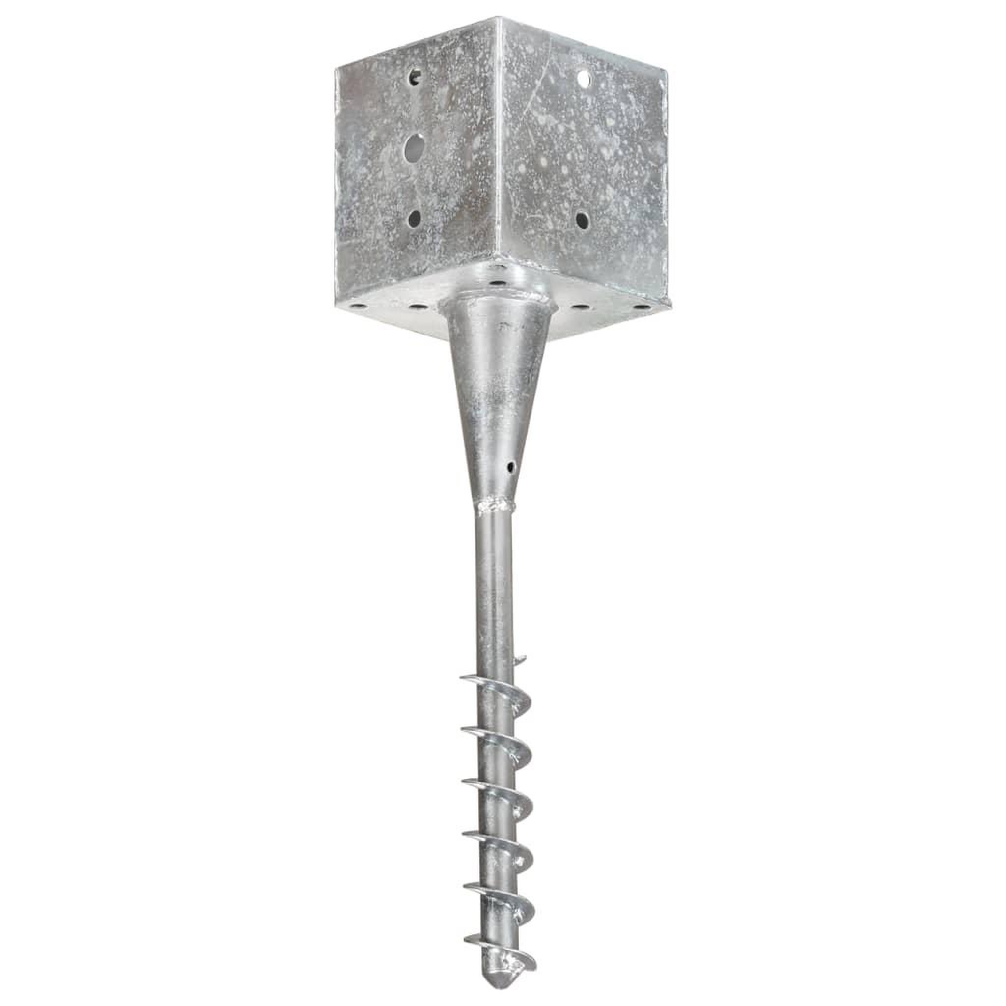 Voir la diapositive 2 : VIDAXL Piquets au sol 2 pcs argente 14x14x58 cm acier galvanise