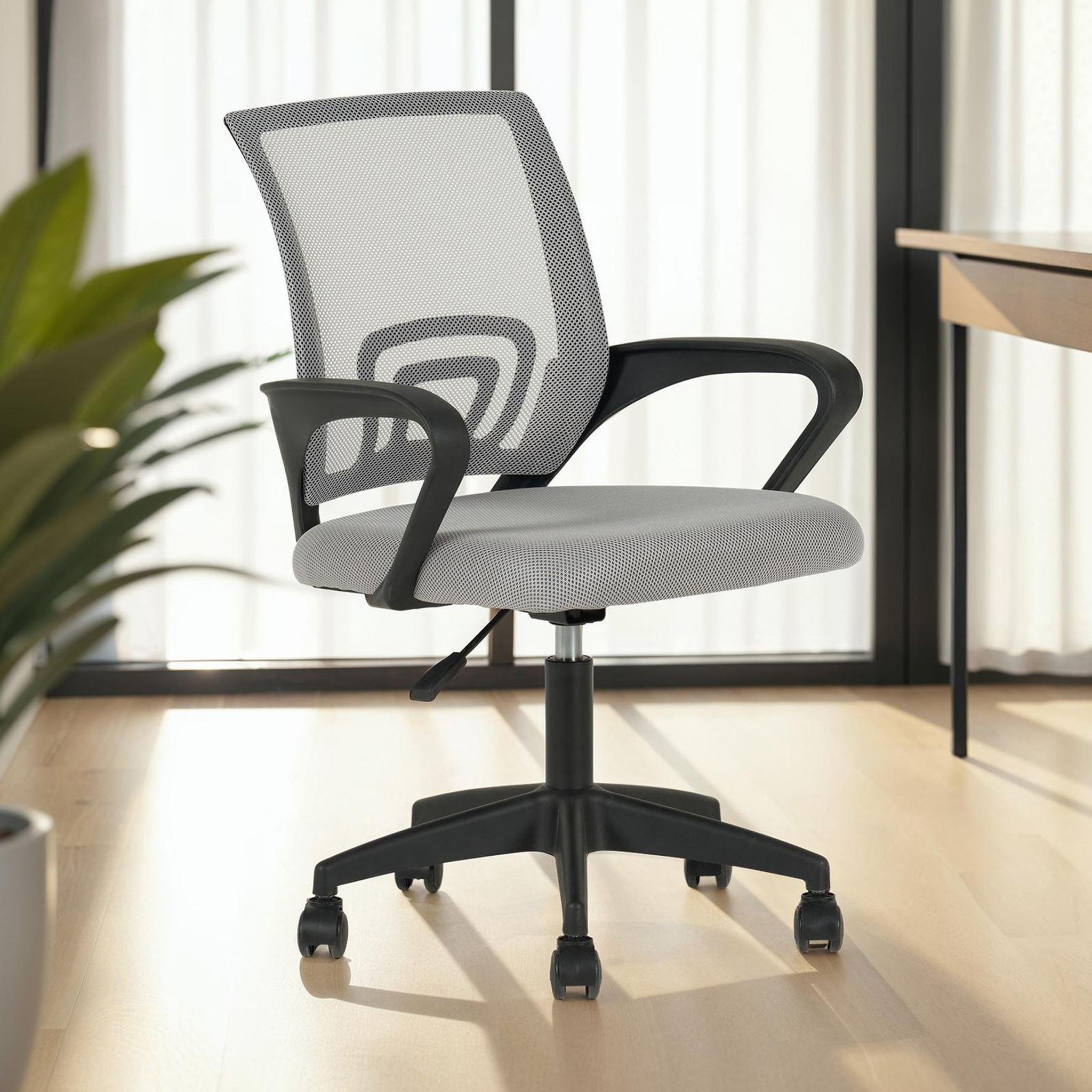 Voir la diapositive 2 : IDIMEX Chaise de bureau ergonomique JAKE réglable en tissu mesh