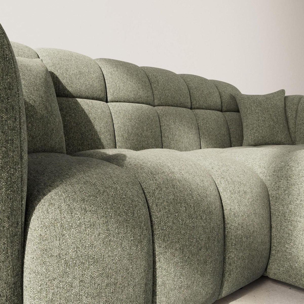 LISA DESIGN Mini ray - canapé d'angle droit 4 places en tissu texturé