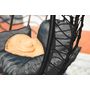 Voir la diapositive 4 : CONCEPT USINE Fauteuil suspendu en résine effet rotin noir LIMA