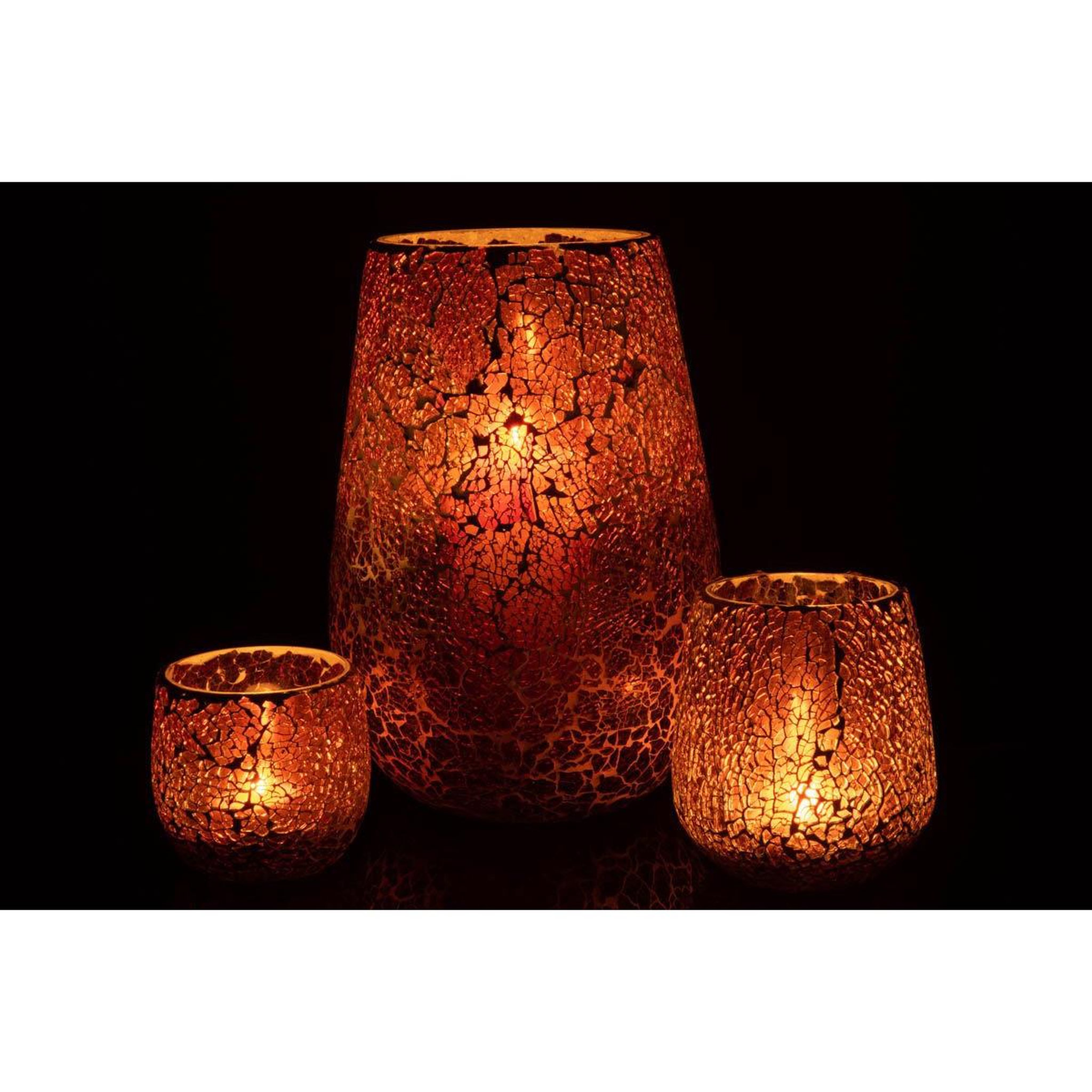Voir la diapositive 6 : J-LINE Photophore en Verre  Ali  12cm Marron
