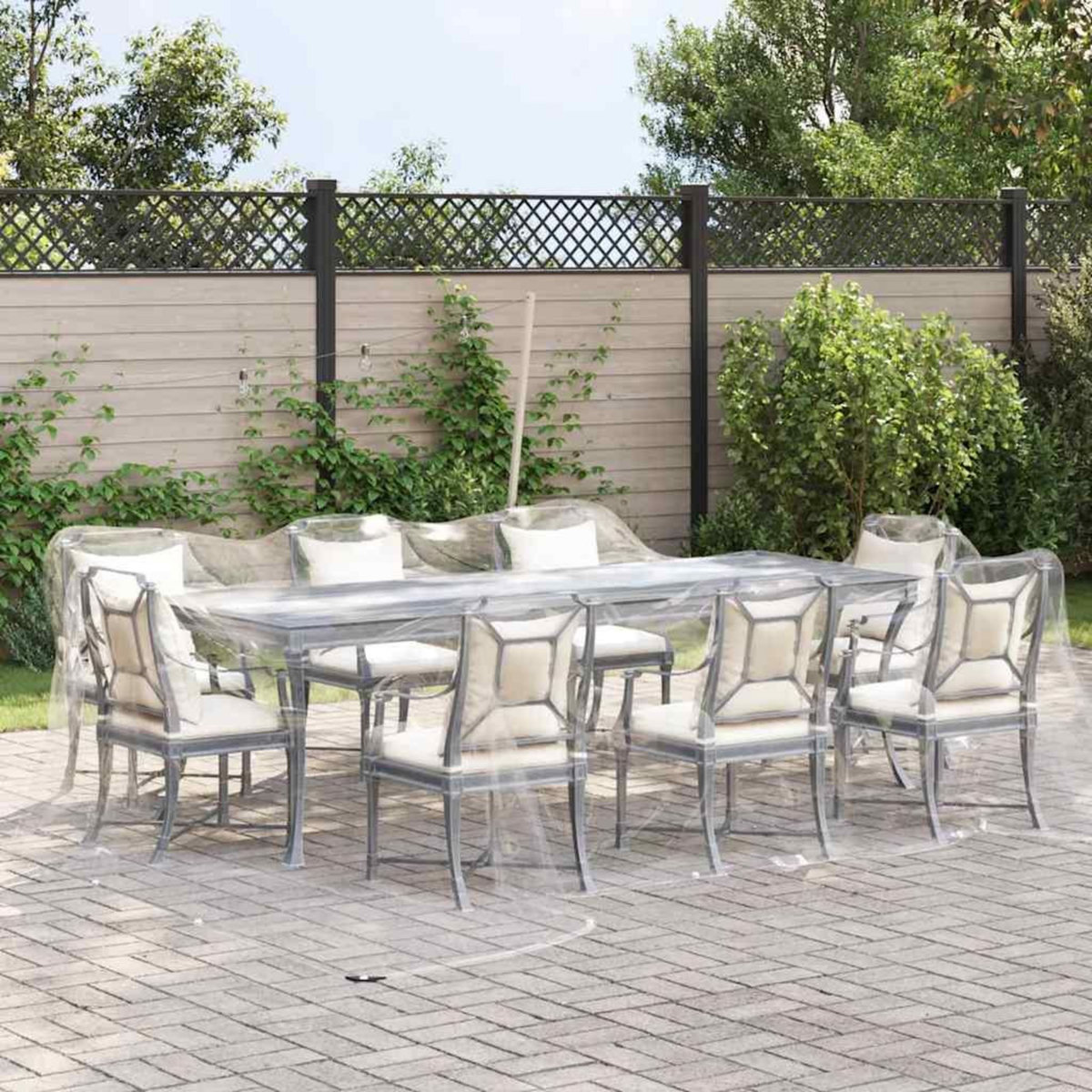 VIDAXL Bache transparente avec œillets 5x5 m PVC