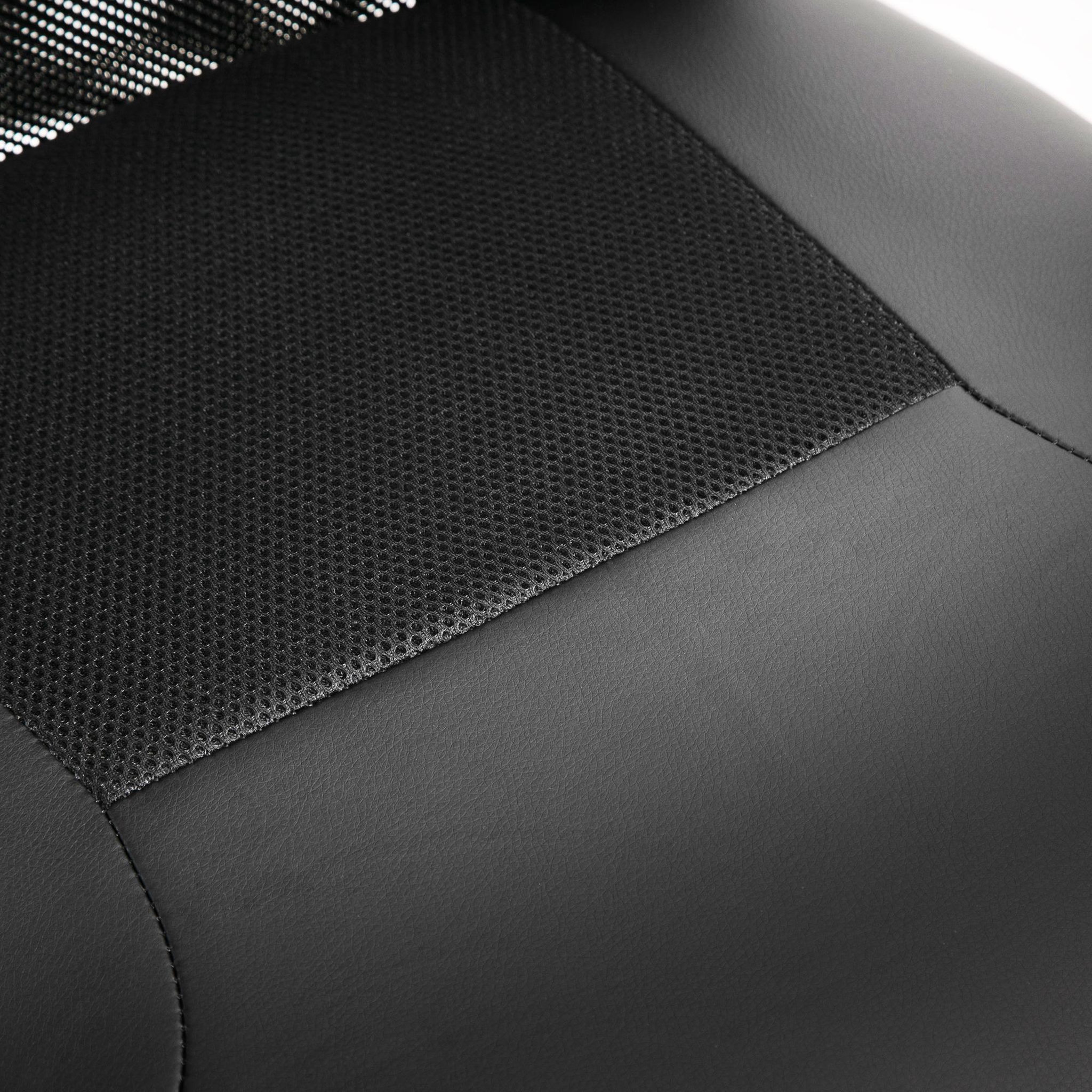 Voir la diapositive 5 : HOMCOM Fauteuil de bureau ergonomique hauteur assise réglable pivotant 360° revêtement synthétique et maille noir