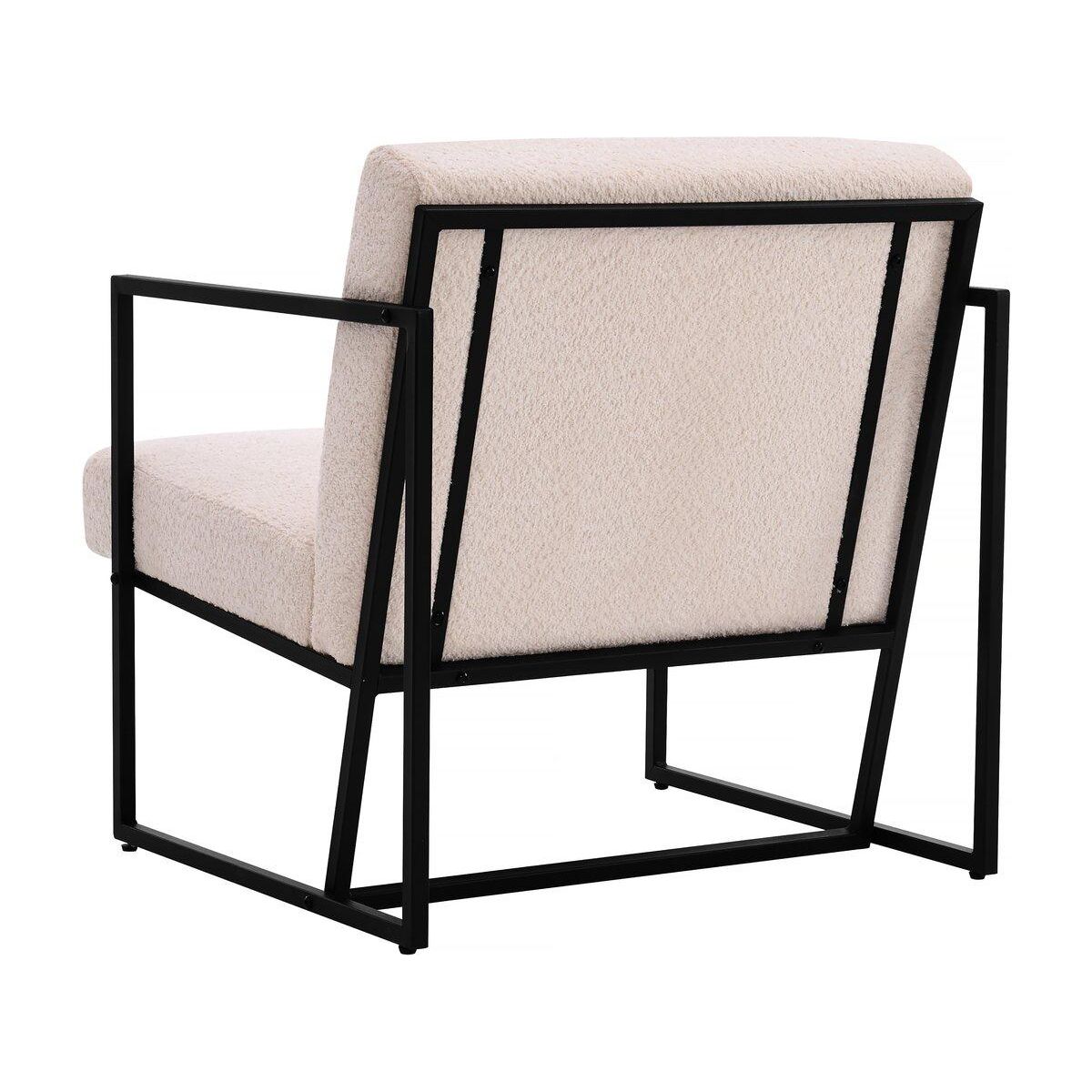 Habitat et Jardin Fauteuil  Kennedy  en velours et métal - 73. 5 x 75.5 x 81 cm - Crème