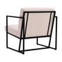 Voir la diapositive 4 : Habitat et Jardin Fauteuil  Kennedy  en velours et métal - 73. 5 x 75.5 x 81 cm - Crème