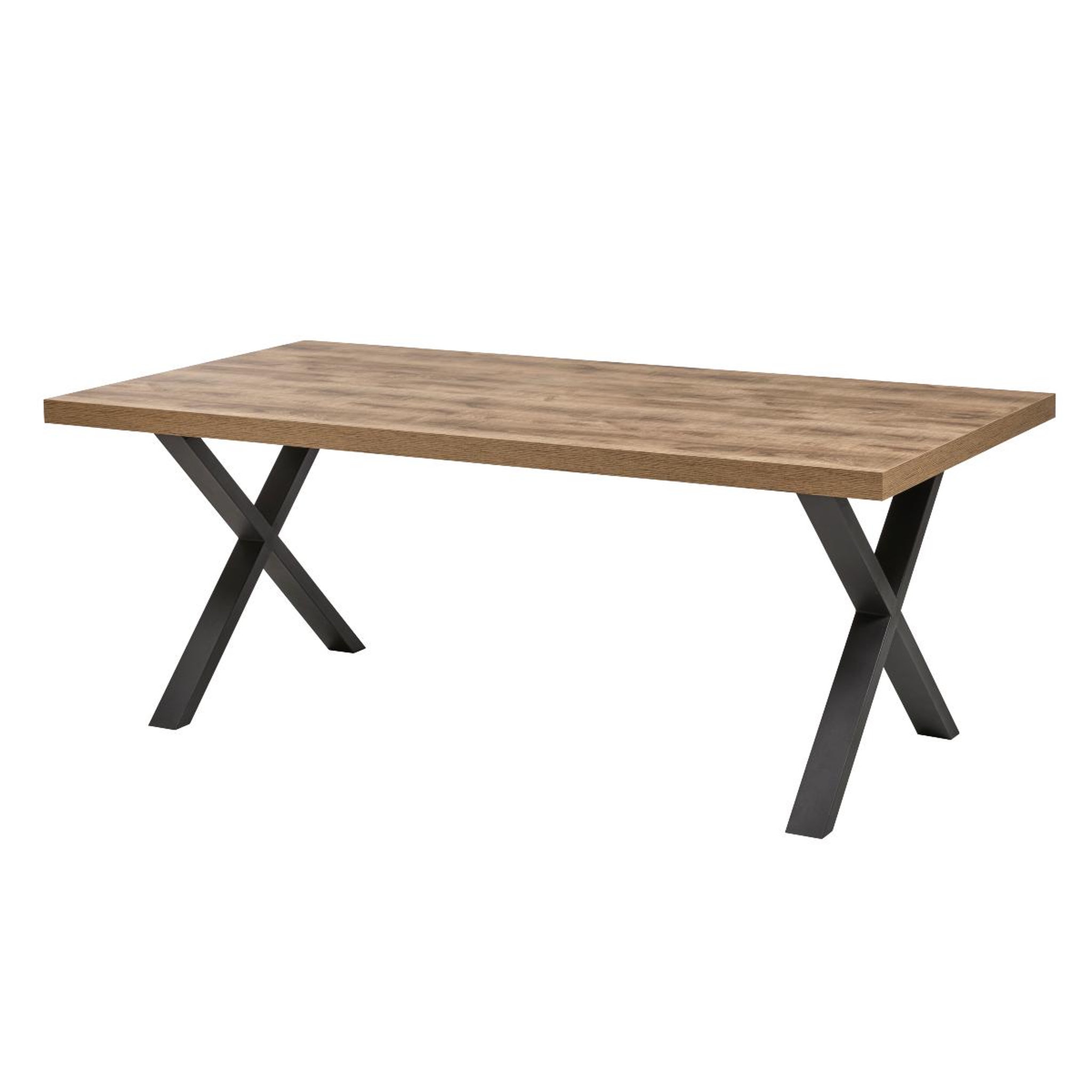 JLC KREATION Table à manger industrielle en bois avec pieds X 200cm MONA